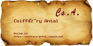 Csiffáry Antal névjegykártya